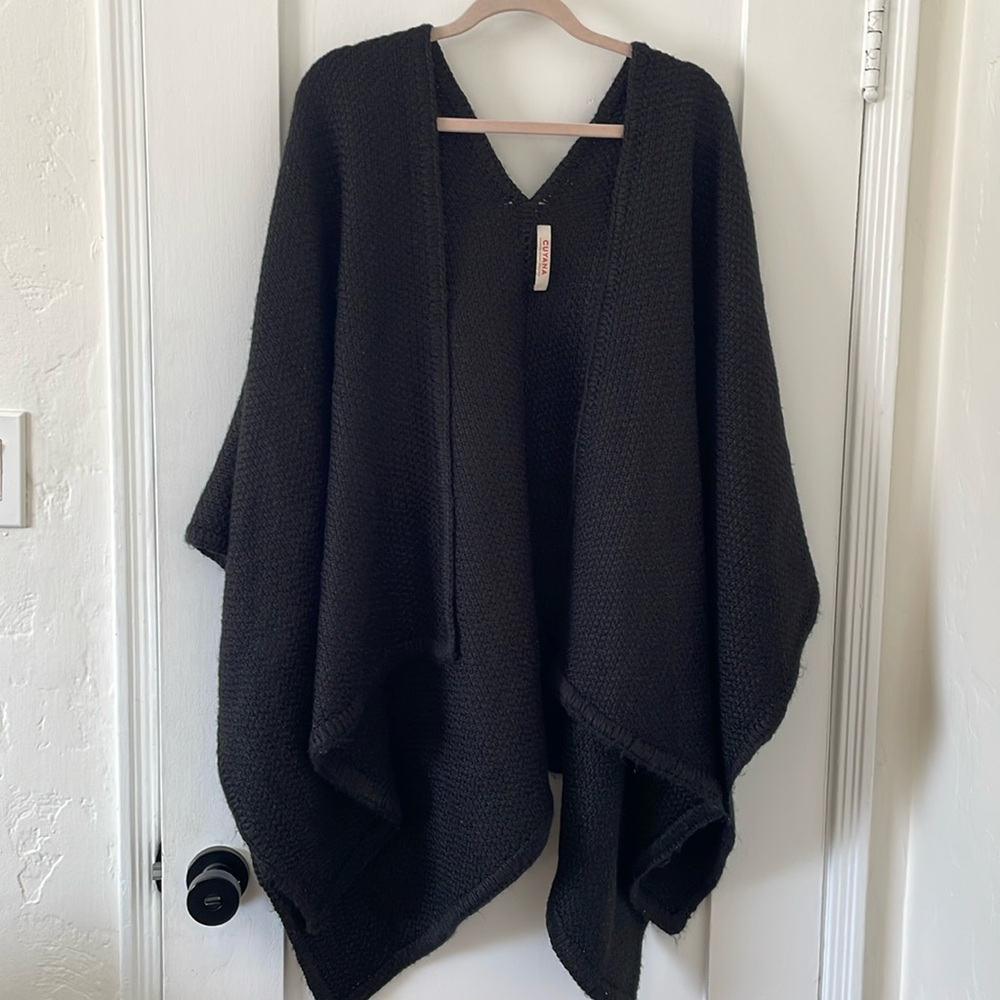 Gently used one size Cuyana black poncho